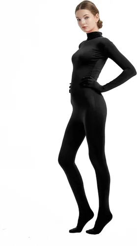 Vista 3 de Body de licra, completo, para mujer sin capucha, body leotardo Zentai, para disfraz
