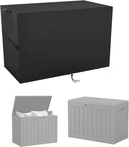 Vista 18 de Cubierta de caja de almacenamiento al aire libre, cubierta de resina impermeable para caja de almacenamiento, 13.38 pulgadas de largo x 46.75