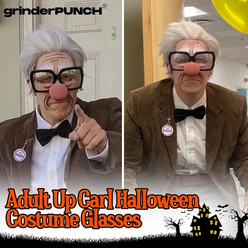 Vista 4 de grinderPUNCH Gafas transparentes de nerd negras de gran tamaño, para hombre y mujer, disfraz cuadrado