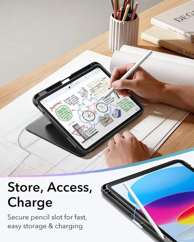 Vista 7 de ESR Funda para iPad A16, funda para iPad de 11ª/10ª generación (2025/2022), cubierta vertical con soporte, múltiples ángulos de soporte, funda ultra