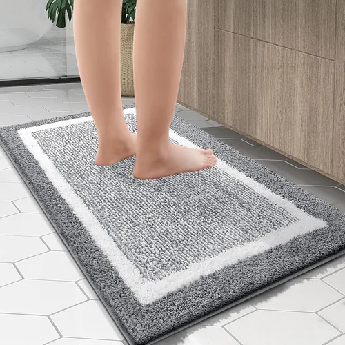 Vista 102 de OLANLY Alfombras de baño 30x20, tapete de baño de microfibra extra suave y absorbente, antideslizante, lavable a máquina, secado rápido, alfombra