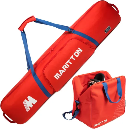 Vista 7 de Combo de bolsas acolchadas para botas de snowboard y tabla, Almacén y transporte de snowboard de hasta 165 cm y botas hasta la talla 13, Bolsas