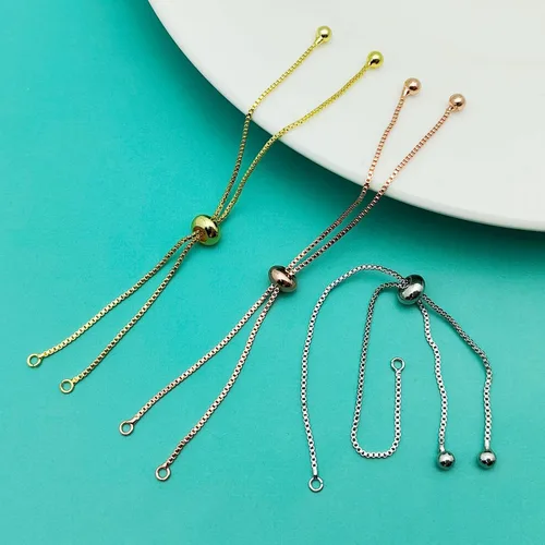 Vista 4 de Oubaka 12 pulseras deslizantes ajustables, cadenas extensoras ajustables con extremos de bola, cadenas extensoras para pulseras, joyería