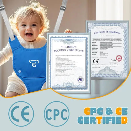 Vista 7 de Saltarón para bebé con soporte, Saltarónes y balancines para bebés, Ejercicio para bebé adecuado para 6-24 meses, fácil de ensamblar y guardar Azul