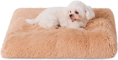 Vista 17 de Bedfolks Cama de Perrera de Felpa Impermeable para Perros, Funda Extraíble Lavable, Almohadilla de Piel Sintética para Perros y Gatos Pequeños, Negro