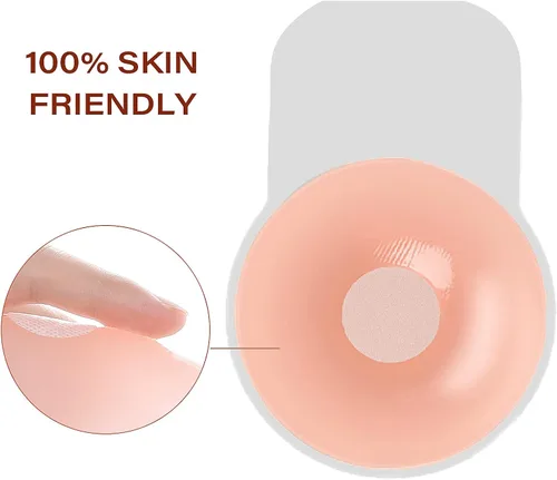 Vista 5 de Cubiertas para pezones, silicona levantamiento de senos reutilizables pétalos de empanadas de senos, sujetadores adhesivos invisibles