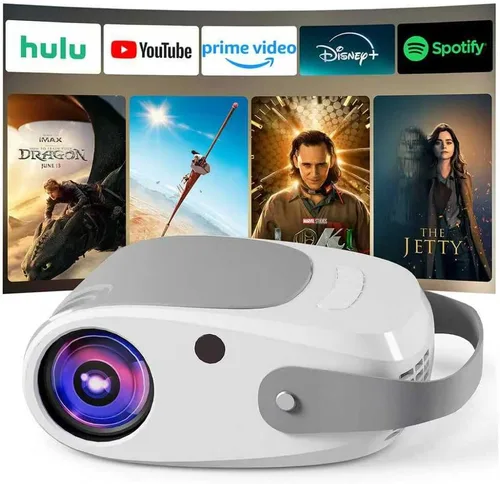 Vista 9 de Mini proyector portátil, proyector de película Full HD 1080P 4K, proyector pequeño portátil para cine en casa/dormitorio, compatible con iOS