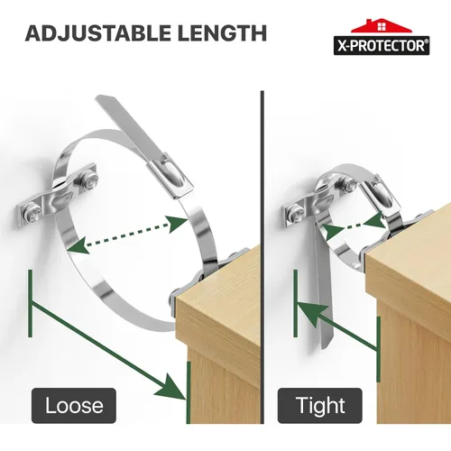 Vista 5 de X-Protector Anclajes para muebles a prueba de bebés – Paquete de 10 piezas – Anclaje de pared de metal para muebles – Anclajes de pared a prueba