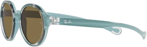 Vista 3 de Ray-Ban Junior RJ9075s - Gafas de sol redondas para niños, Azul claro sobre goma Azul claromarrón oscuro
