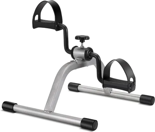 RYGEO Mini bicicleta estática para ejercicios de recuperación de piernas y brazos, bicicleta de piso ligera y portátil Gris
