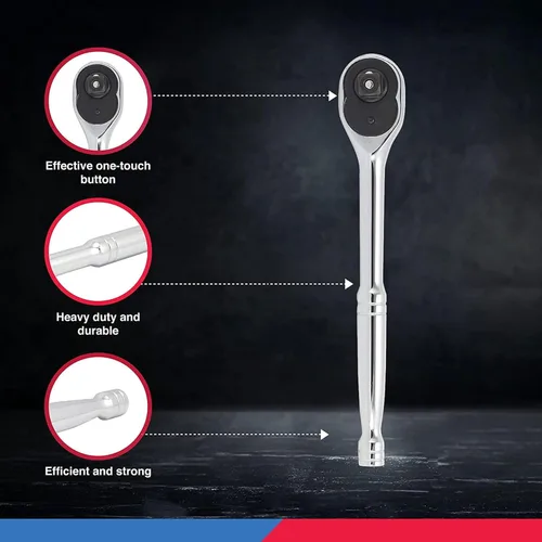 Vista 8 de NEIKO 03103A Llave de trinquete de 1/2 pulgada, trinquete reversible de 72 dientes, trinquete de liberación rápida de 1/2 de transmisión, llave