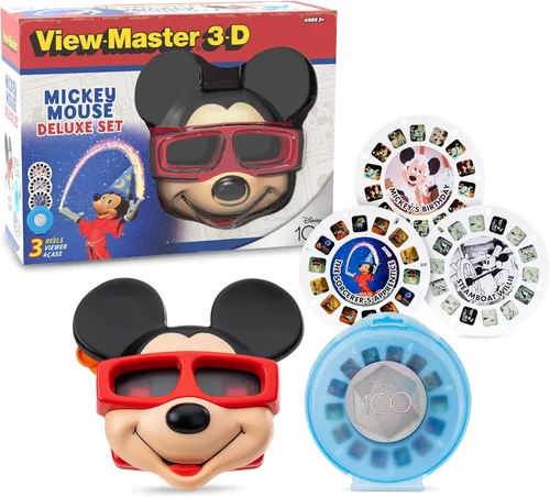 Set Deluxe de View-Master Mickey Mouse, Edición 100 de Disney - STEM, Retro, Juguetes Educativos Divertidos para Niños y Adultos, Pequeños, Edades 3+