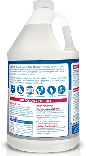 Vista 2 de OdoBan Pet Solutions Limpiador Concentrado de Pisos sin Enjuague pH Neutro, Hecho en Estados Unidos, Aroma a Salpicadura de Cítricos, 2 Galones