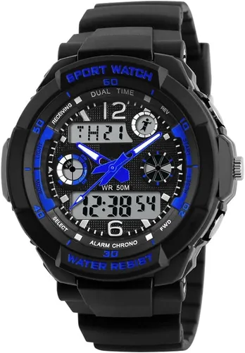 PASNEW Boys Watch Multifunction Digital-Analog Sport Watches,Kids Outdoor Waterproof Watces for Boys,30M Waterproof Watch