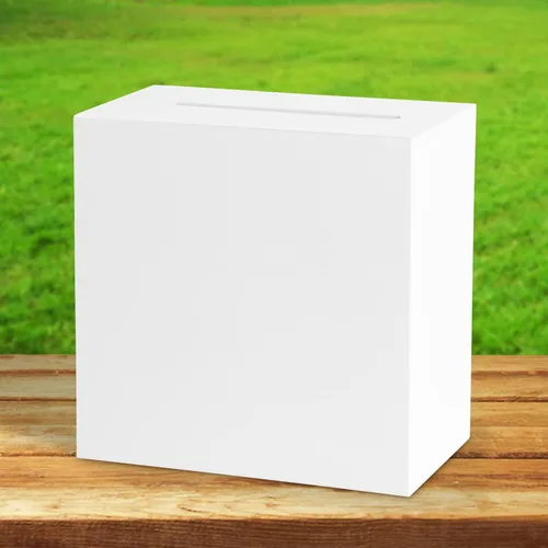 Vista 10 de Fowecelt Caja de Tarjetas de Boda de Acrílico Negro, Caja de Tarjetas DIY Grande en Blanco Sin Imprimir para Recepción de Boda, Fiesta