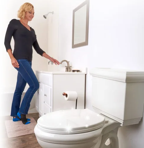 Vista 7 de Clorox Asiento de inodoro de plástico perfumado alargado con bisagras fáciles de quitar -Tyler