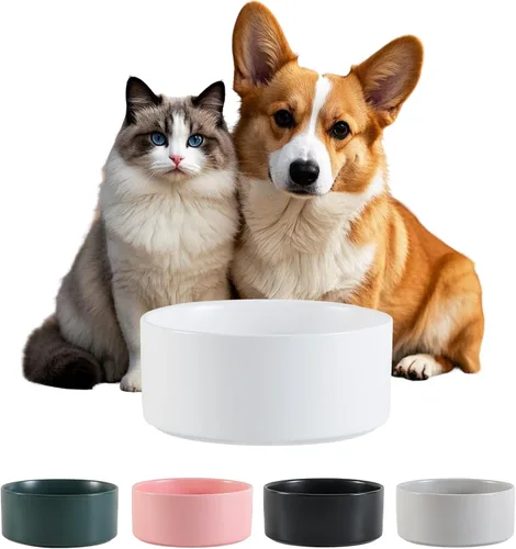 Vista 9 de Cuenco de cerámica para perros para comida y agua, cuenco comedero para mascotas para perros y gatos pequeños, plato de alimentación de cerámica