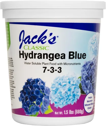 Jack's Classic 7-3-3 Fertilizante soluble en agua Hydrangea Blue, 1.5lb