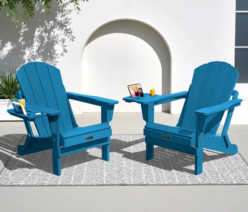 Vista 82 de SERWALL - Silla plegable Adirondack para patio, jardín, exterior, resistente a la intemperie, sillas para hoguera, color naranja