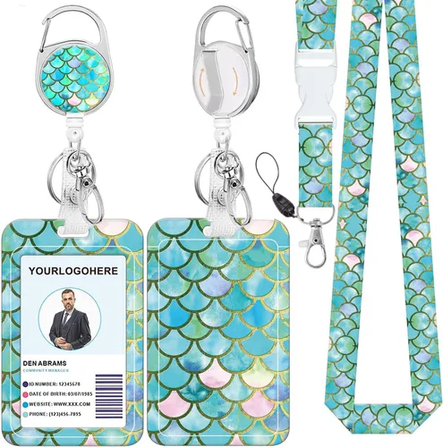 Vista 38 de Cordón para insignia y soporte para credencial de identificación, carretes retráctiles de insignia con clip para cinturón de carrete de mosquetón