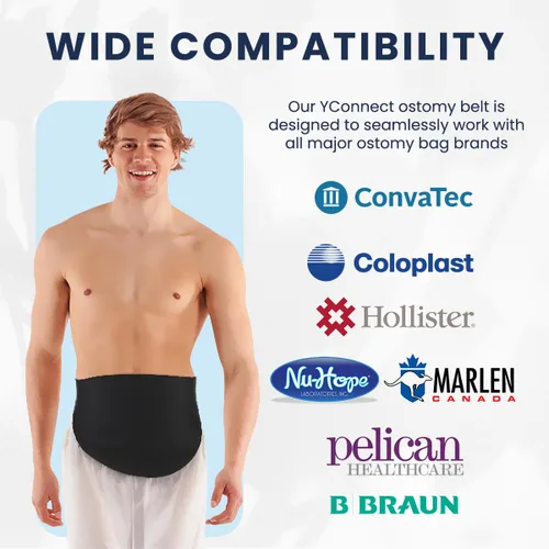 Vista 5 de Cinturón de ostomía para hombres y mujeres Fundas de bolsa de colostomía para deportes Cinturón discreto de ileostomía Funda para bolsa