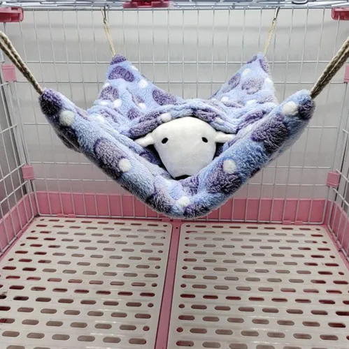Vista 2 de ISMARTEN Hamaca Colgante para Animales Pequeños, Saco de Siesta Colgante para Mascotas Bolsa de Dormir Cama, Camas de Hamaca para Jaula para Hurón
