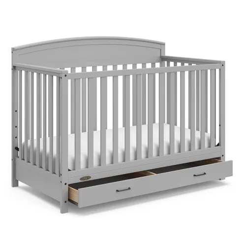 Vista 80 de Graco Benton 5 en 1 Cuna Convertible (Gris) – Certificado GREENGUARD Gold, se convierte de cuna para bebé a cama infantil, diván y cama