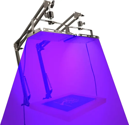 Dorhui Pack de 2 Luces UV para Serigrafía, Total 50W Luz de Exposición UV LED para Serigrafía y Soporte de Luz para Kit de Cianotipos y Emulsión