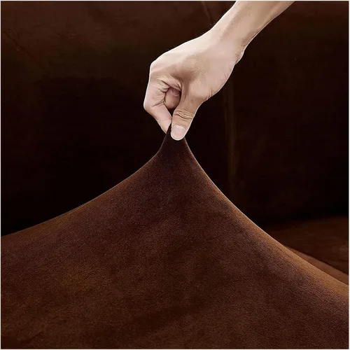 Vista 2 de Fundas para sofá seccional, fundas elásticas para sofá modular en forma de L, de terciopelo separado, funda de sofá para sofá de 1, 2, 3 plazas