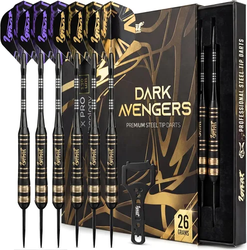 Vista 11 de IgnatGames Steel Tip Dart Set - Brass Barrels with Tempered Steel Points, Aluminum Shafts, 16 GlideXPro Flights (Standard No. 2 + Slim)