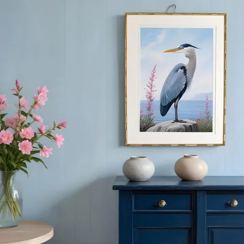 Vista 4 de Poster Palooza Marco de madera maciza de bambú dorado de 11 x 18 pulgadas con acrílico UV, respaldo de tablero de espuma y accesorios para colgar