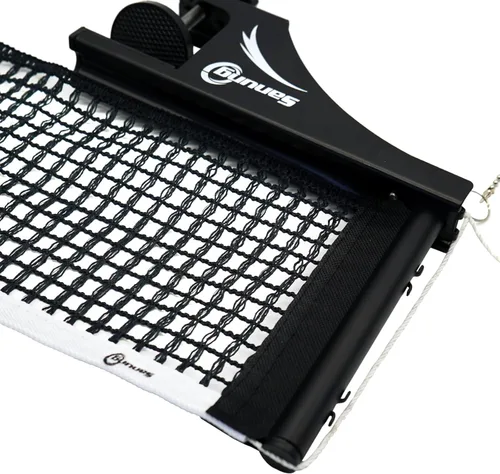 Vista 4 de Sanung S405 - Juego de red de tenis de mesa gruesa y postes, profesional plegable de alta resistencia con abrazadera con base estable para mesa