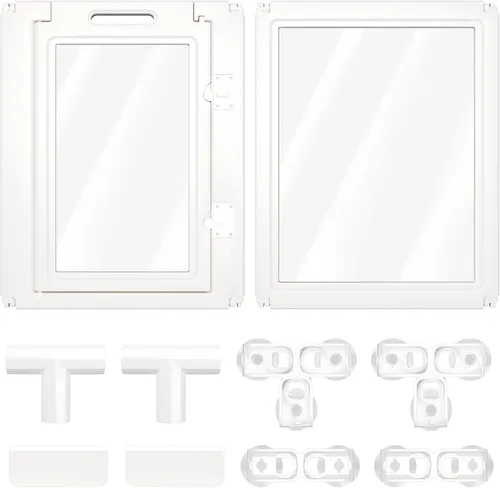 Vista 53 de FXW AuraSpace - Cerca acrílica para perros pequeños, para interiores, 24 pulgadas, 2 paneles, incluye 1 puerta y 1 panel, color negro
