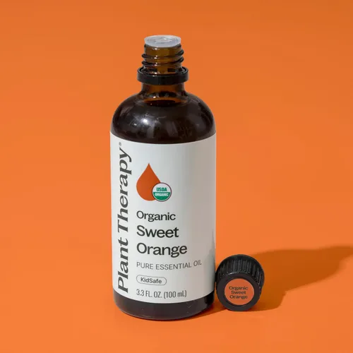 Vista 6 de Aceite esencial terapéutico de Plant Therapy de naranja dulce orgánica, puro y sin diluir, Transparente