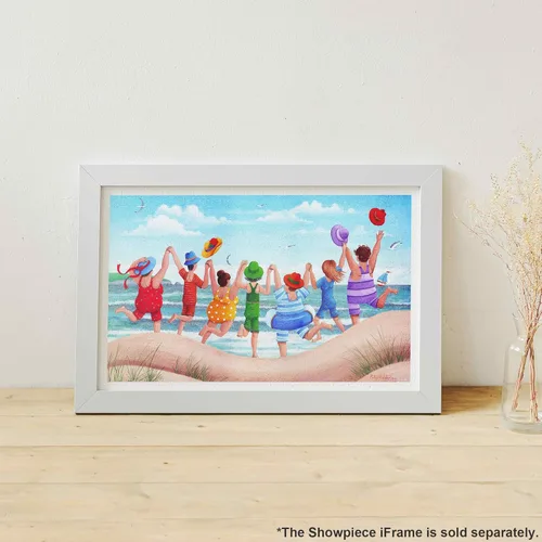 Vista 2 de Pintoo Rompecabezas de 1000 piezas para adultos – Peter Adderley – Fiesta en la playa, escena de arco iris, hermoso rompecabezas de plástico