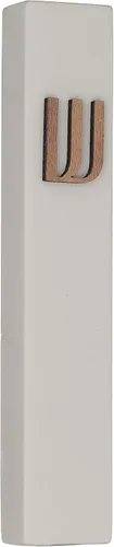 Vista 15 de A&S Mezuzot Moderna funda de mezuzá de hormigón con pergamino, fácil de despegar y pegar Mezuza (gris + espinilla grabada, 5 pulgadas)