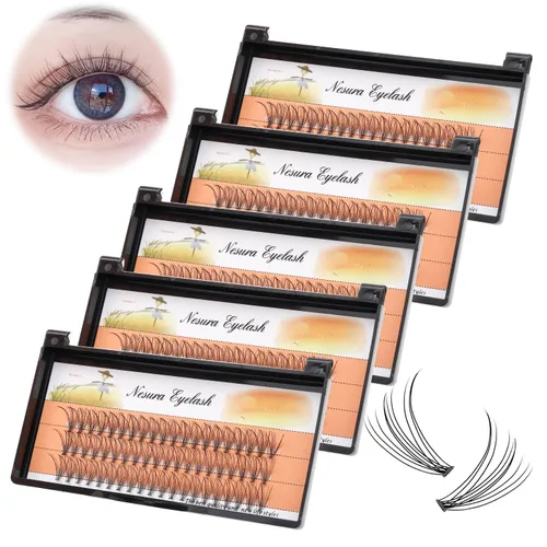 BODERMINCER 60 pestañas postizas negras hechas a mano, 10D, largas, naturales, pestañas individuales, extensión de pestañas postizas, maquillaje