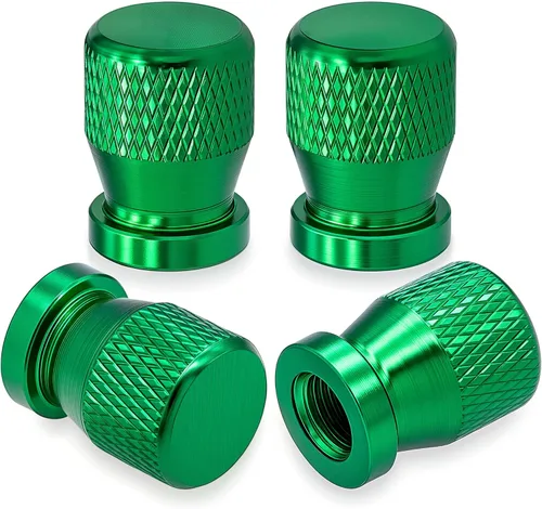 Vista 43 de 4 piezas de tapas de vástago de válvula de neumático de automóvil, tapas de válvula de aire de neumático a prueba de fugas de aleación de aluminio