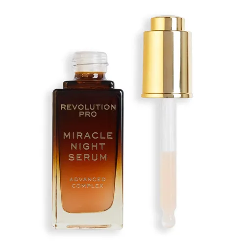 Revolution Pro Miracle Night Rescue Serum Advanced Complex, Suero Facial Nocturno, Suaviza y Rellena la Piel con Ácido Hialurónico y Péptidos, 1 oz