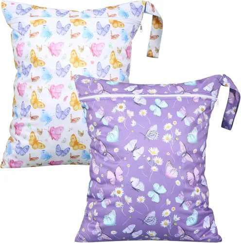 Vista 9 de Shappy 2 piezas de bolsa grande de lavandería para viajes, lavable, impermeable, húmeda y seca, bolsa grande para ropa sucia, para baño