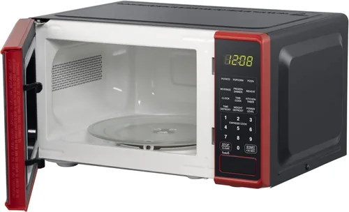 Vista 6 de NAXXY Horno de microondas compacto de encimera Cu ft, opción roja de un solo toque de 30 segundos