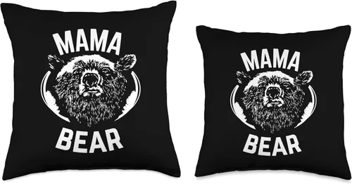 Vista 3 de MAMA BEAR Regalos para mamá para cumpleaños, Día de la Madre, Día de la Madre, Madre, abuela, 16 x 16 pulgadas, multicolor