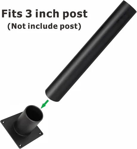 Vista 4 de Base de montaje en muelle de 3 pulgadas, adaptador de montaje de muelle resistente para accesorios de luz de poste de 3 pulgadas, accesorios