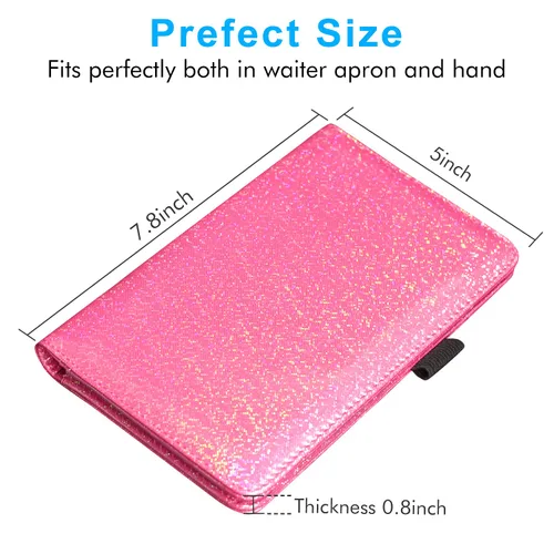 Vista 5 de ACdream - Libretas de servicio para camarera, libreta de anotación de comensales, lindo organizador de piel y cartera, para presentar la cuenta