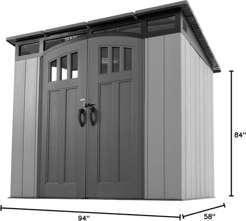 Vista 12 de LIFETIME Cobertizo de almacenamiento moderno para exteriores de 8 x 5 pies