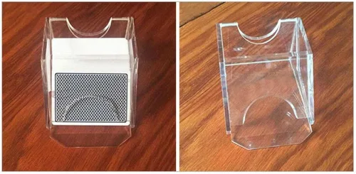 Vista 7 de Zapato de distribuidor de tarjetas, 1 cubierta, cuña pesada, acrílico transparente, fácil de tratar, accesorio manual de construcción sólida