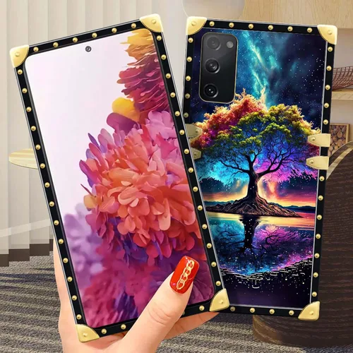 Vista 5 de DAIZAG Funda compatible con Samsung Galaxy S20 Fe, funda dorada de TPU suave a prueba de golpes, funda protectora para regalo, energía del árbol