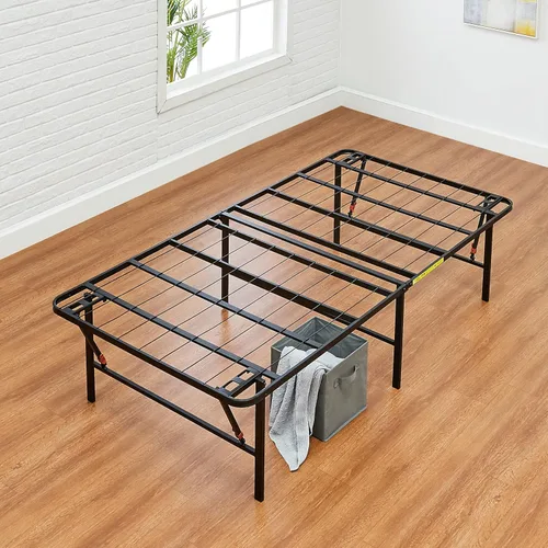 Vista 57 de Yaxa Basics Base de cama con almacenamiento, plataforma de metal plegable, acero resistente, no necesita somier, 14 pulgadas de alto, instalación