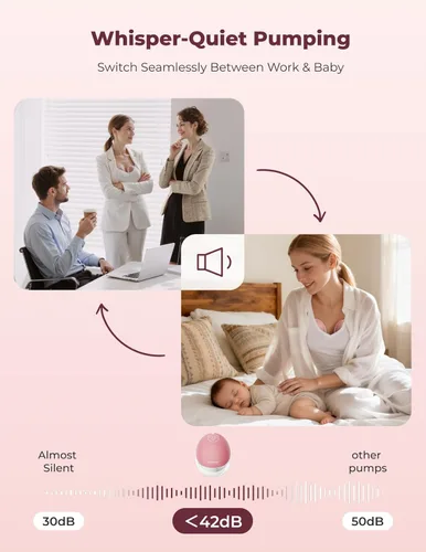 Vista 6 de Momcozy Extractor de leche portátil, flujo móvil mejorado manos libres M9, control discreto de aplicación con múltiples modos personalizados y 15