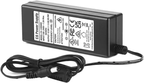 [Listado UL] Adaptador de fuente de alimentación de CA 100-240V a CC 12V 5A, enchufe de 0.217 in x 0.083 in para cámara CCTV DVR NVR tira de luz